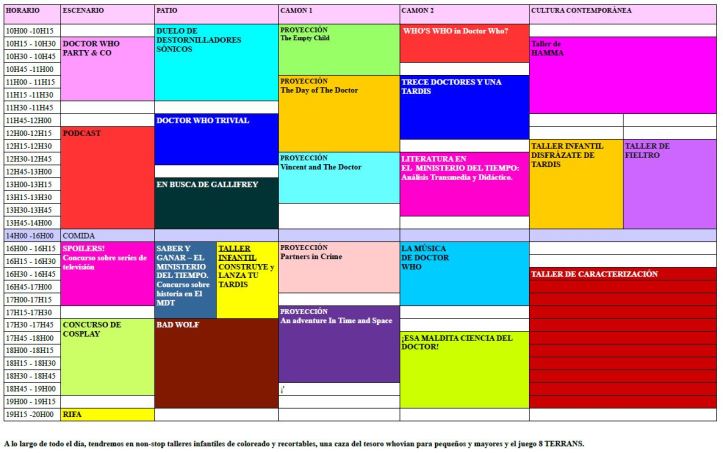 Alicantardis 4 - horario de actividades